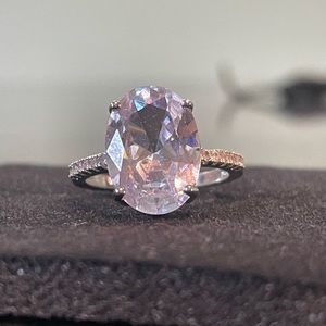 Womens silver engagement ring
